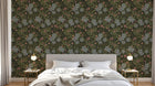 Papier peint Liberty Floral Anthracite - Sur mesure - Design A0242