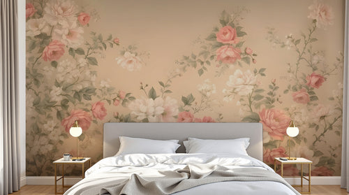 Design A0250 — Papier peint Floral Pivoines et Roses - Collection 2 — Novomur