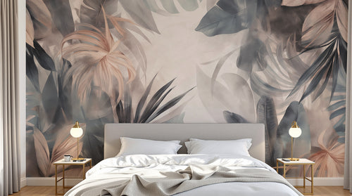 Design A0271 — Papier peint Palmier Tropical Vert - Collection 4 — Novomur