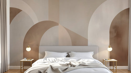Design A0281 — Papier peint Art Abstrait Bauhaus Beige - Collection 2 — Novomur