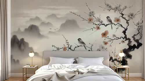 Design A0283 — Papier peint Cerisier en Fleurs — Novomur