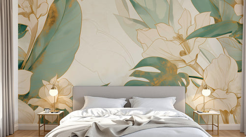Design A0313 — Papier peint Palmier Tropical Vert - Collection 3 — Novomur