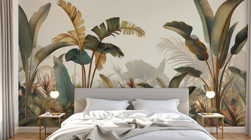 Design A0331 — Papier peint Jungle Tropicale Dense Aquarelle — Novomur