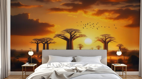 Design A0365 — Papier peint Safari Savane Aquarelle — Novomur