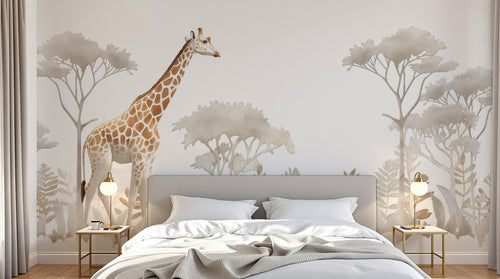 Design A0401 — Papier peint Safari Savane Aquarelle — Novomur