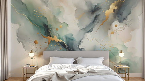Design A0424 — Papier peint Coups de Pinceau et Aquarelle Libre — Novomur