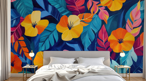 Design A0442 — Papier peint Palmier Tropical Vintage Sépia — Novomur