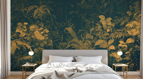 Design A0453 — Papier peint Jungle Tropicale Dense Aquarelle — Novomur