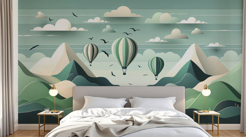 Design A0481 — Papier peint Montgolfières Enfant — Novomur