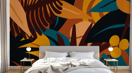 Design A0509 — Papier peint Palmier Tropical Vert - Collection 3 — Novomur
