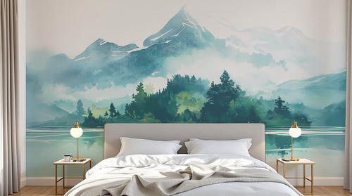 Design A0525 — Papier peint Paysage Montagne Réaliste — Novomur
