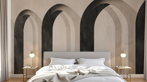 Design A0662 — Papier peint Art Abstrait Bauhaus Beige - Collection 2 — Novomur