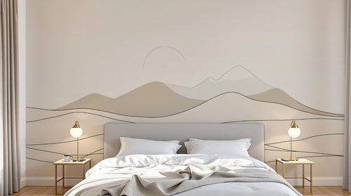 Design A0667 — Papier peint Paysage Montagne Minimaliste - Collection 1 — Novomur