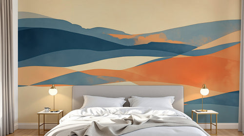 Design A0727 — Papier peint Paysage Montagne Minimaliste - Collection 1 — Novomur