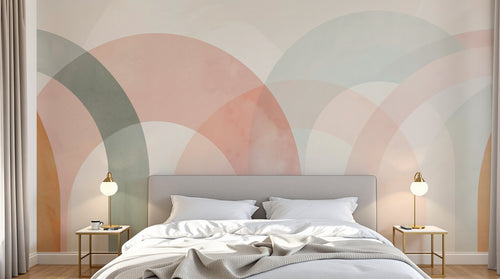 Design A0777 — Papier peint Art Abstrait Bauhaus Beige - Collection 2 — Novomur