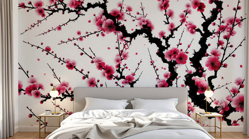 Design A0807 — Papier peint Cerisier Blanc et Prunier — Novomur