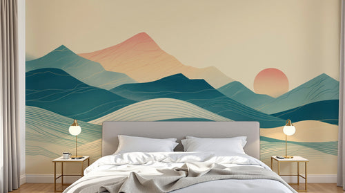 Design A0813 — Papier peint Paysage Montagne Minimaliste - Collection 1 — Novomur