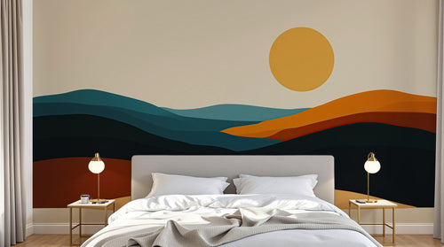 Design A0901 — Papier peint Paysage Montagne Minimaliste - Collection 1 — Novomur