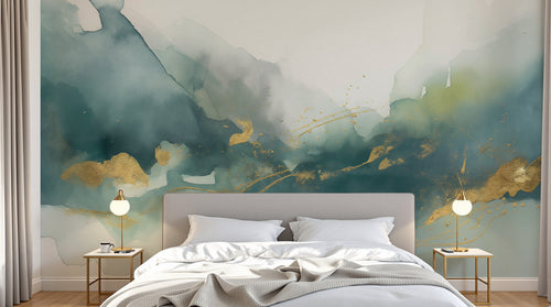 Design A0933 — Papier peint Coups de Pinceau et Aquarelle Libre — Novomur