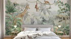 Design B021 — Papier peint Safari panoramique jungle brumeuse — Novomur