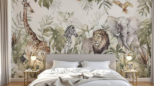 Design B024 — Papier peint Safari Savane Aquarelle - Collection 2 — Novomur