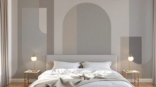 Design C0553 — Papier peint Art Abstrait Bauhaus Beige - Collection 1 — Novomur
