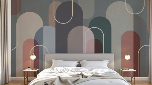 Design C0880 — Papier peint Art Abstrait Bauhaus Beige - Collection 1 — Novomur