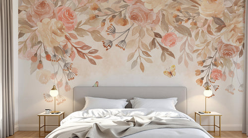 Design C0882 — Papier peint Floral Pivoines et Roses - Collection 2 — Novomur