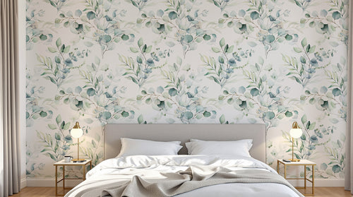Design D0128 — Papier peint Eucalyptus Botanique Sauge — motif petit — Novomur
