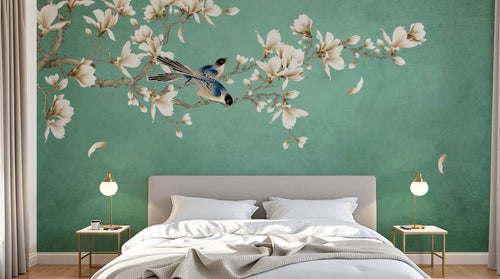 Design D0266 — Papier peint Cerisier Blanc et Prunier — Novomur