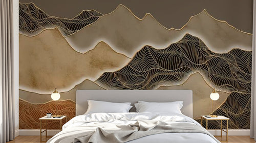 Design D0326 — Papier peint Paysage Montagne Minimaliste - Collection 1 — Novomur
