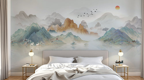 Design D0945 — Papier peint Paysage Montagne Réaliste — Novomur