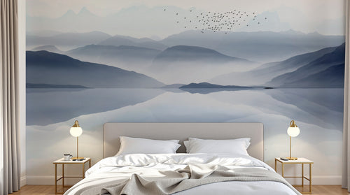 Design E0284 — Papier peint Paysage Montagne Réaliste — Novomur