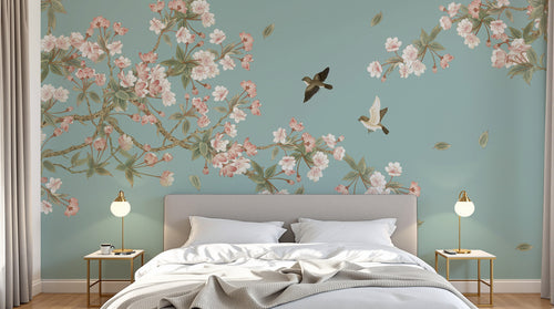 Design E0288 — Papier peint Cerisier en Fleurs — Novomur