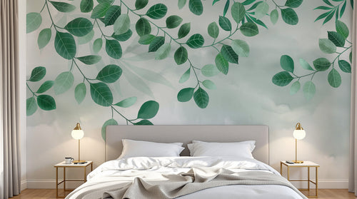 Design E0961 — Papier peint Eucalyptus Botanique Sauge — Novomur