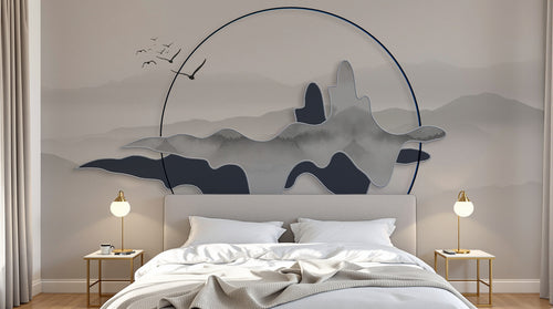 Design E0988 — Papier peint Paysage Montagne Réaliste — Novomur