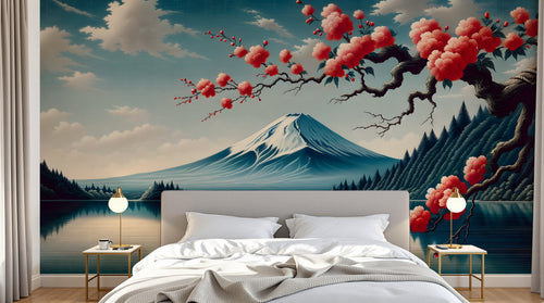 Design F0003 — Papier peint Mont Fuji et Hokusai — Novomur
