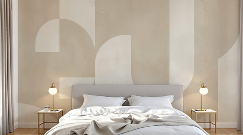 Design F0635 — Papier peint Art Abstrait Bauhaus Beige - Collection 2 — Novomur
