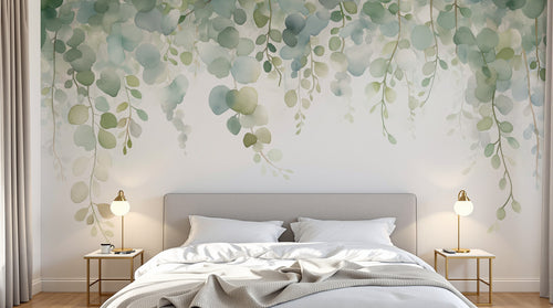 Design F0714 — Papier peint Eucalyptus Botanique Sauge — Novomur