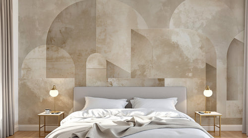 Design F0736 — Papier peint Art Abstrait Bauhaus Beige - Collection 1 — Novomur