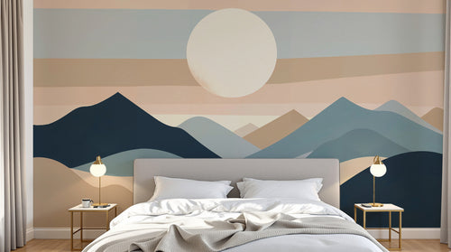 Design F0787 — Papier peint Paysage Montagne Minimaliste - Collection 1 — Novomur