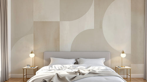 Design F0869 — Papier peint Art Abstrait Bauhaus Beige - Collection 2 — Novomur