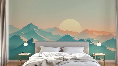 Design F0903 — Papier peint Paysage Montagne Minimaliste - Collection 1 — Novomur