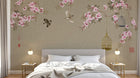 Design FC246 — Papier peint Cerisier en fleurs oiseaux et cage doree — Novomur