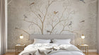 Design FC269 — Papier peint Grand arbre nu oiseaux brume — Novomur