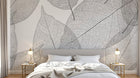 Design FC627 — Papier peint Feuilles transparentes nervurees gris — Novomur