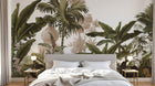 Design L0093 — Papier peint Jungle vintage palmiers et pagode — Novomur