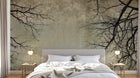 Design L0344 — Papier peint Branches nues fond gris vintage — Novomur