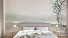 Design L0355 — Papier peint Paysage encre verte montagnes oiseaux — Novomur