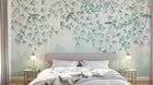 Design L0392 — Papier peint Branches feuilles vert d'eau cascade — Novomur